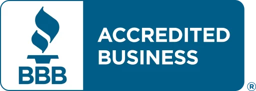 A full color 4231x1509 webp image of CAT Exteriors' BBB accreditation badge.