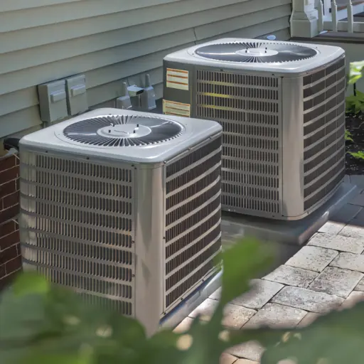 A full color 512x512 webp image of a completed HVAC installation by CAT Exteriors.