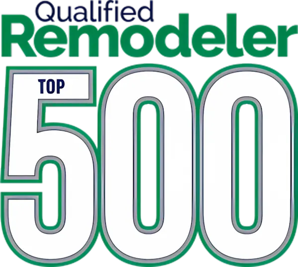 A full color 600x538 webp image of CAT Exteriors' Top 500 Qualified Remodeler award badge.