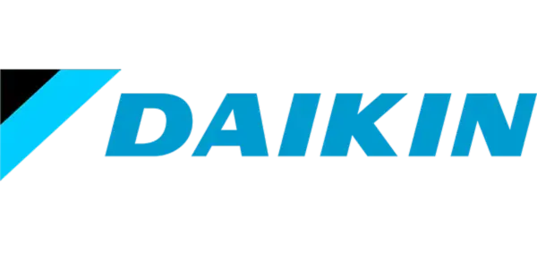 A full color 600x300 webp image of Daikin brand logo used by CAT Exteriors.