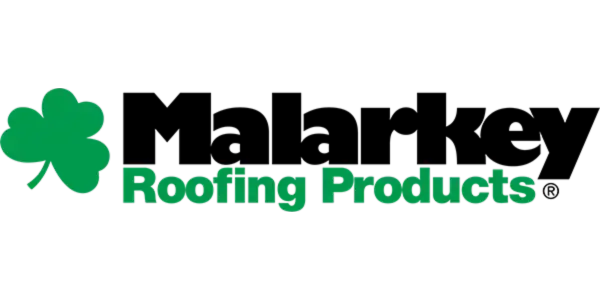 A full color 600x300 webp image of Malarkey brand logo used by CAT Exteriors for roofing.