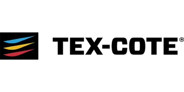 A full color 600x300 webp image of Tex Cote brand logo used by CAT Exteriors for exterior coatings.