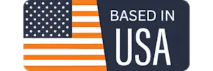 A full color 300x100 webp image of CAT Exteriors' based in USA badge.