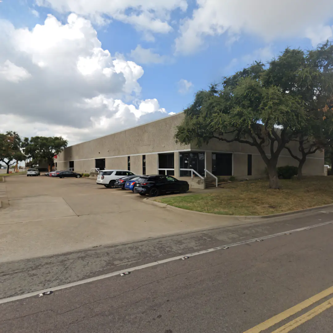 A full color 1080x1080 webp image of CAT Exteriors' office in Dallas, Texas.