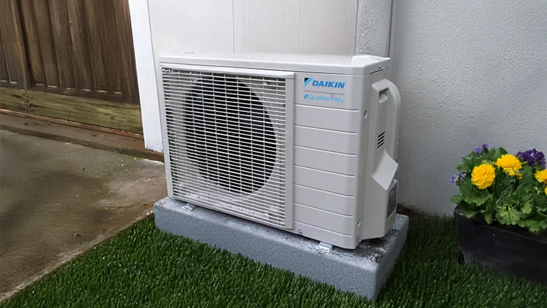 A full color 1920x1080 webp image of CAT Exteriors completed HVAC installation on a home.
