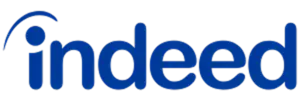 A full color 300x100 webp image of the Indeed logo used on the CAT Exteriors careers page.