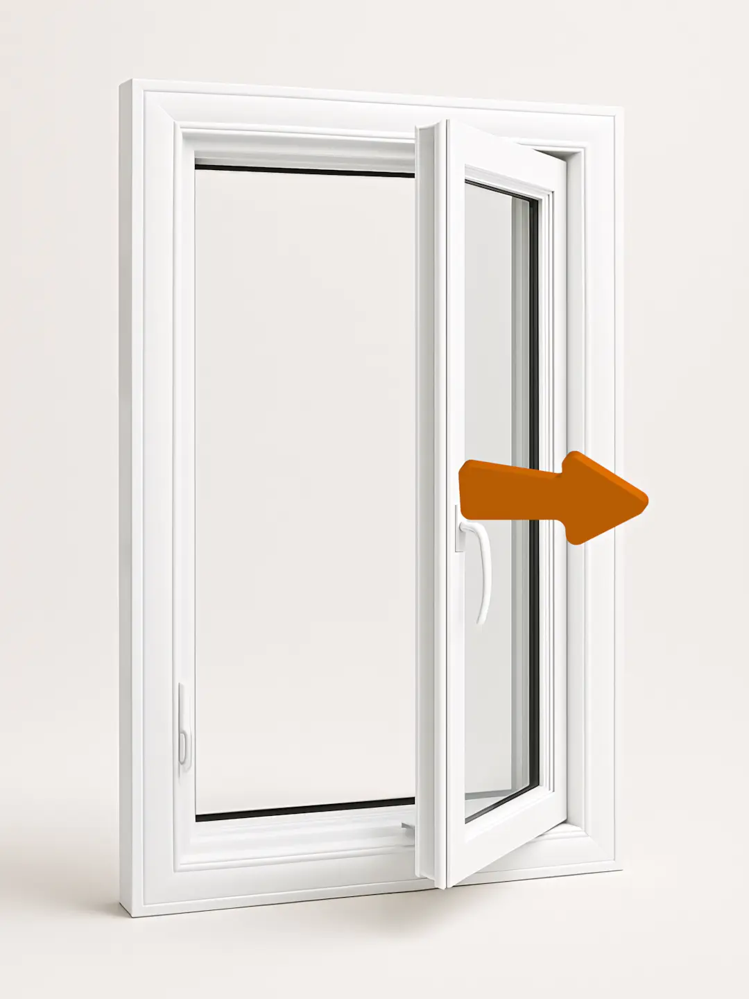 A full color 1080x1440 webp image of a casement window product model from CAT Exteriors.