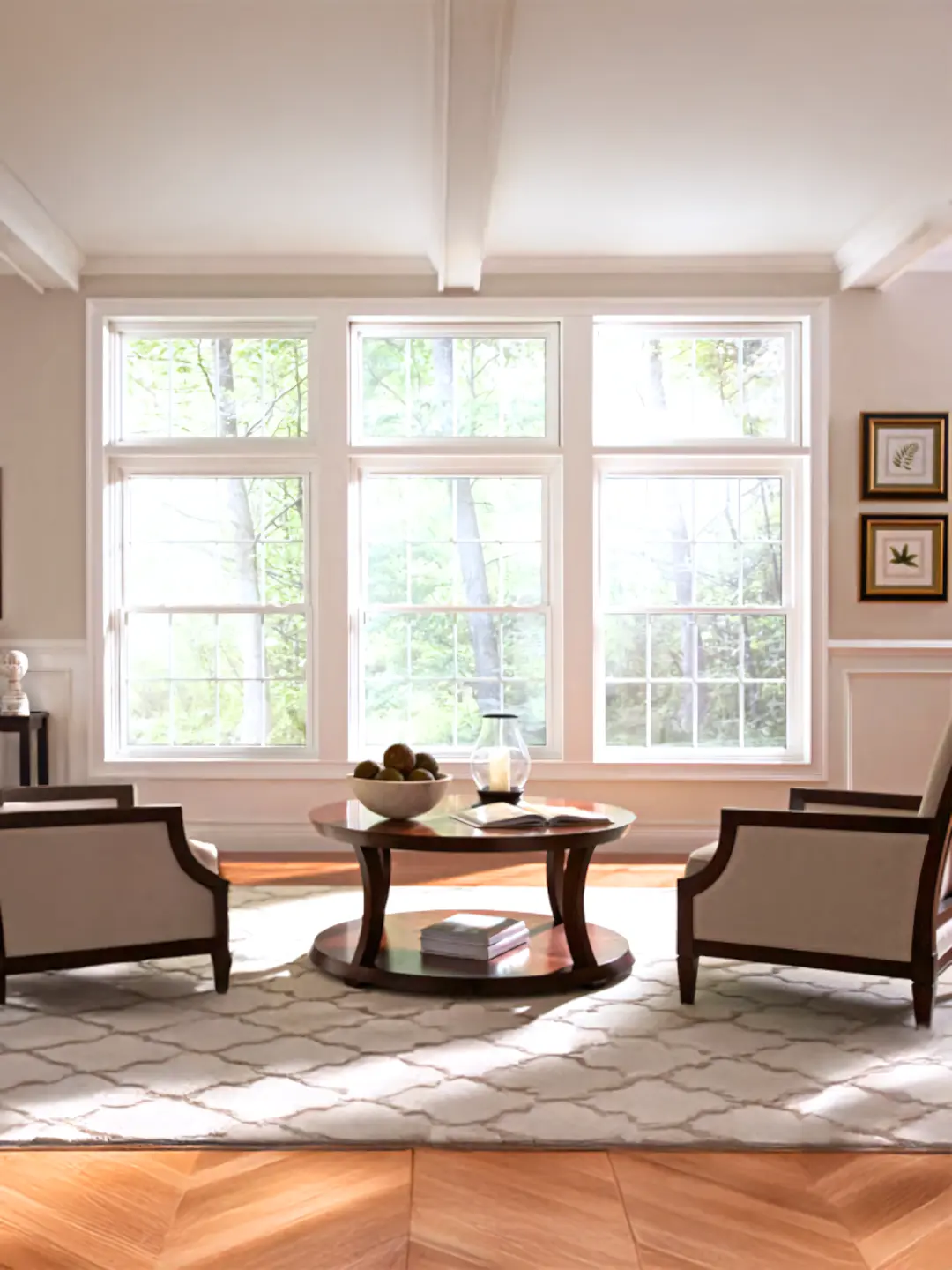 A full color 1080x1440 webp image of a completed double hung window installation by CAT Exteriors.