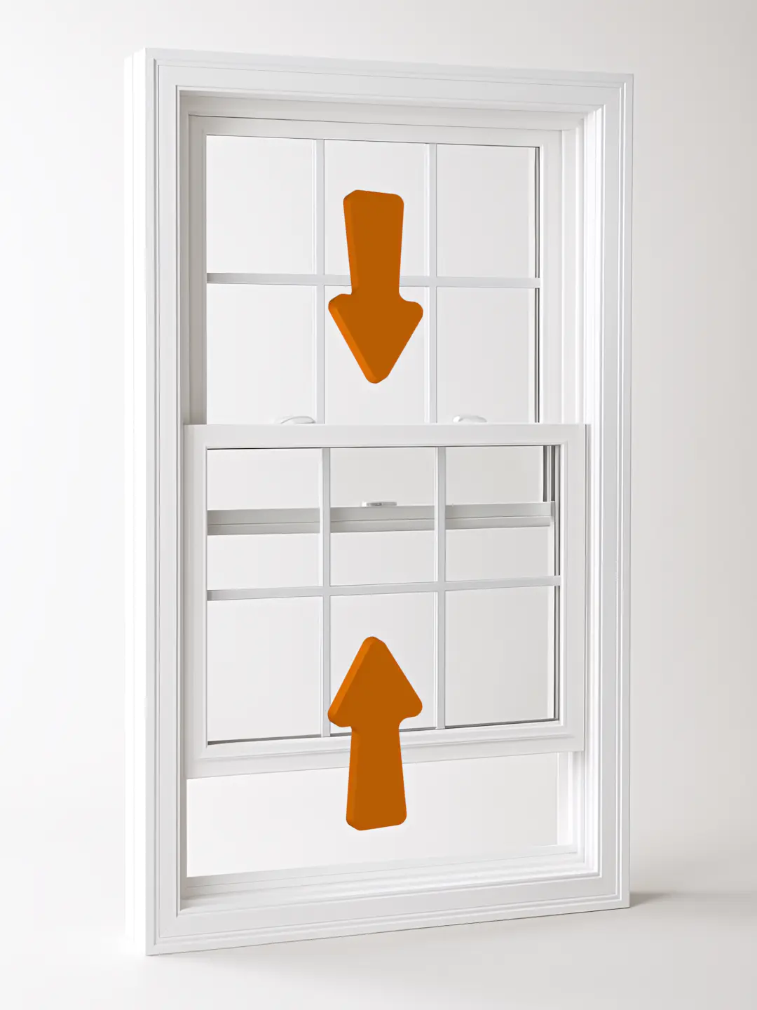 A full color 1080x1440 webp image of a double hung window product model from CAT Exteriors.