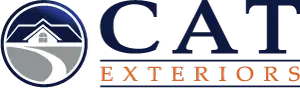 A full color 300x88 webp image of CAT Exteriors Official 300x88 Full Color Logofeatured across our website.